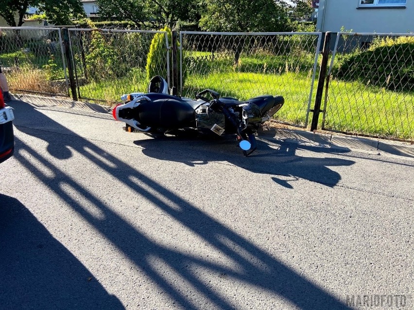 Wypadek na Lipcowej w Opolu-Chmielowicach. Volkswagen zderzył się z motocyklem 