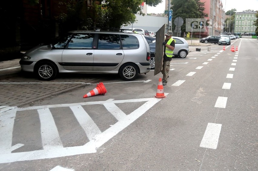 Pasy rowerowe na Dubois w Szczecinie