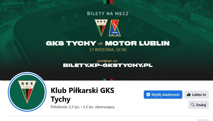 18. miejsce: GKS Tychy - 2.200 polubień na Facebooku, 3.200...