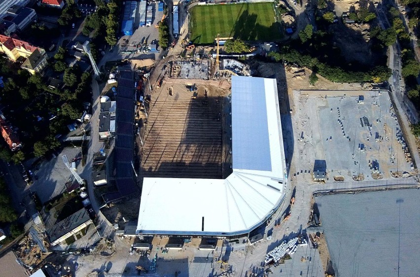 Stadion Pogoni Szczecin - stan na pierwszy weekend sierpnia.