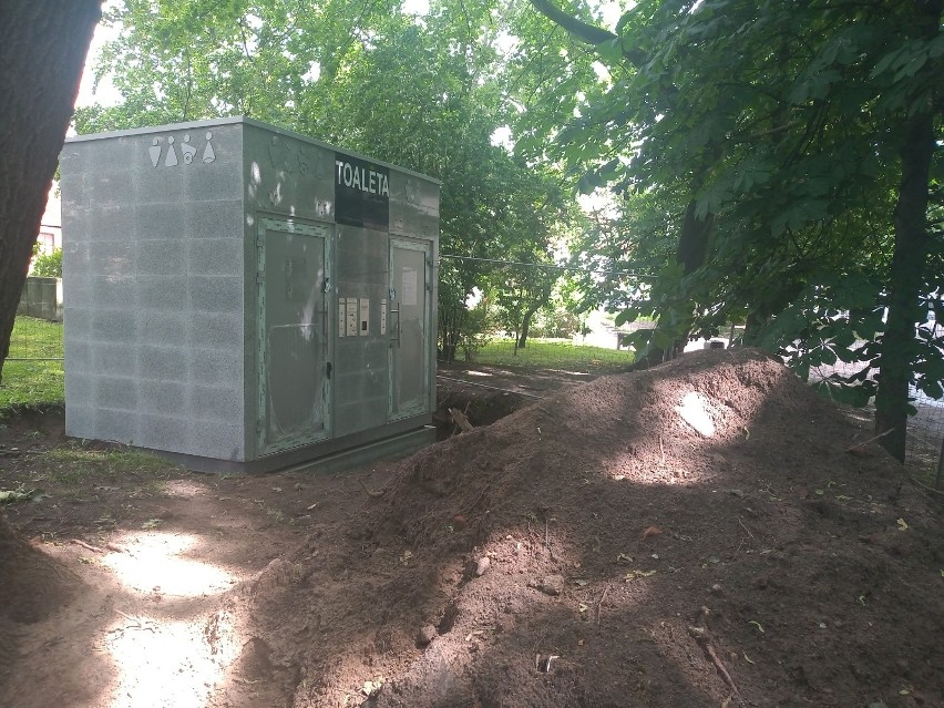 Nowa toaleta publiczna powstaje w parku Planty od strony...