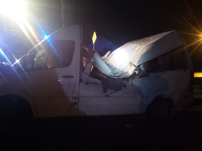 Niepołomice. Bus uderzył w drzewo. Dwie osoby poszkodowane