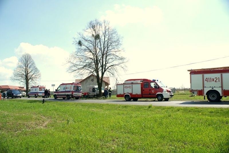 Wypadek pod Brzezinami [zdjęcia] Samochód wjechał w drzewo!