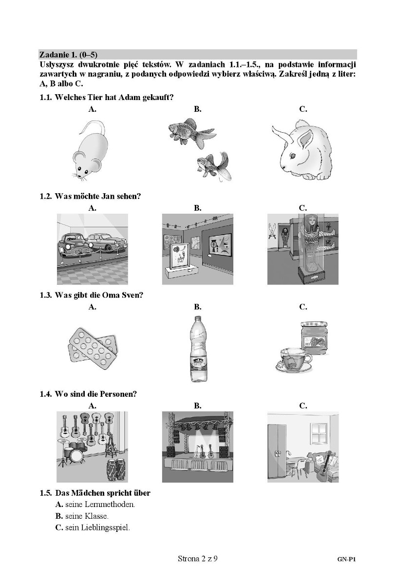 EGZAMIN GIMNAZJALNY 2018: JĘZYK NIEMIECKI - PODSTAWA...