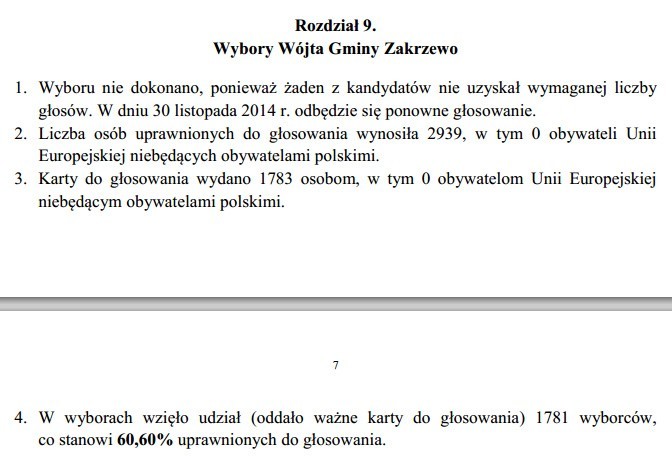 Wybory wójta gminy Zakrzewo.