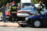 Wypadek trzech aut w Skowierzynie, gmina Zaleszany