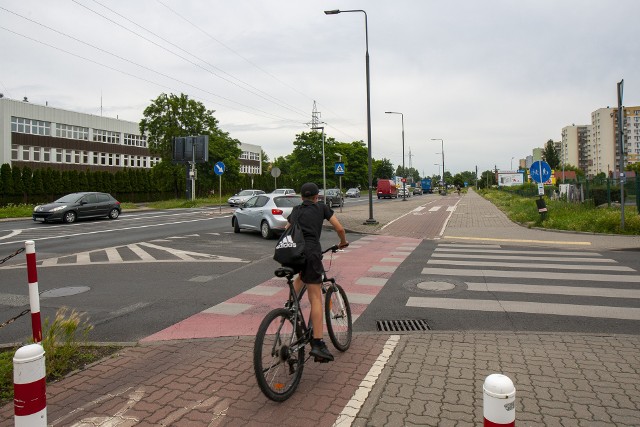 Skrzyżowanie Kamiennej i Gajowej - tu często dochodzi do potrąceń rowerzystów