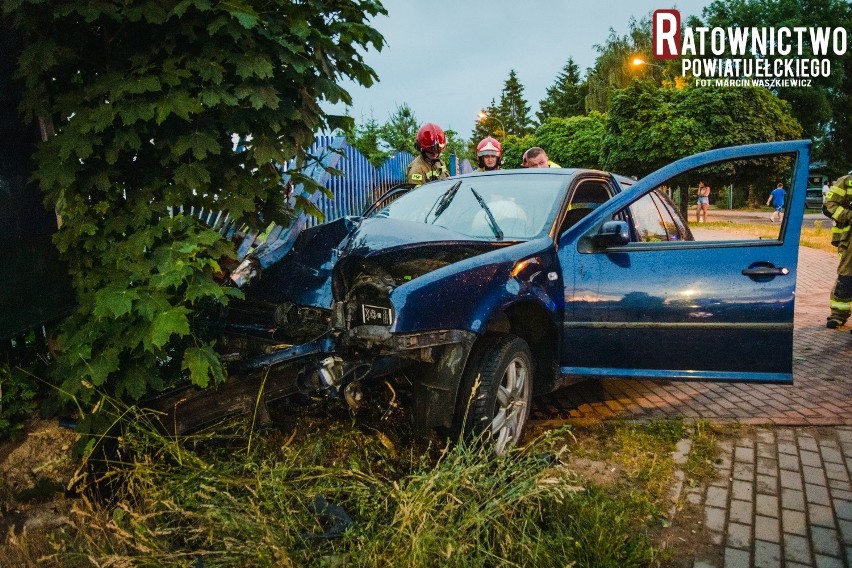 Pijany kierowca wjechał w płot