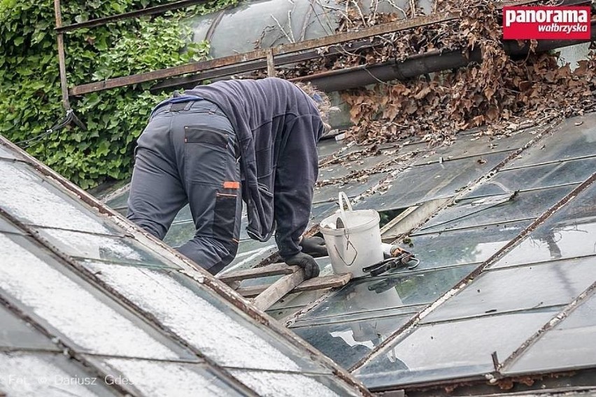 Grad zniszczył zabytkową palmiarnię w Wałbrzychu. Trwa usuwanie szkód