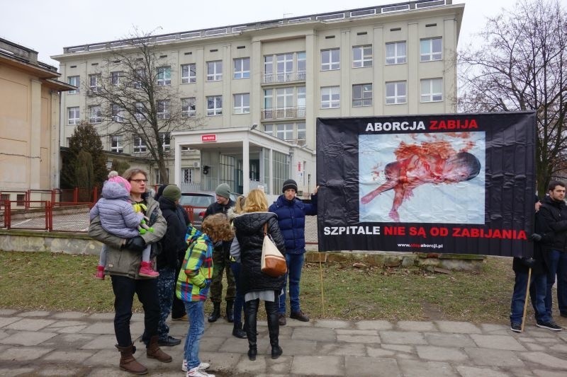 Pikieta antyaborcyjna przed szpitalem Pirogowa [zdjęcia]