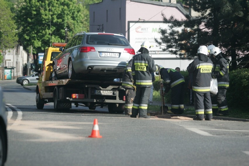 Wypadek w Katowicach: Korki w Dąbrówce Małej