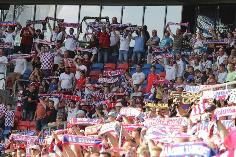 26.07.2019. Kibice na meczu Górnik Zabrze - Zagłębie Lubin....