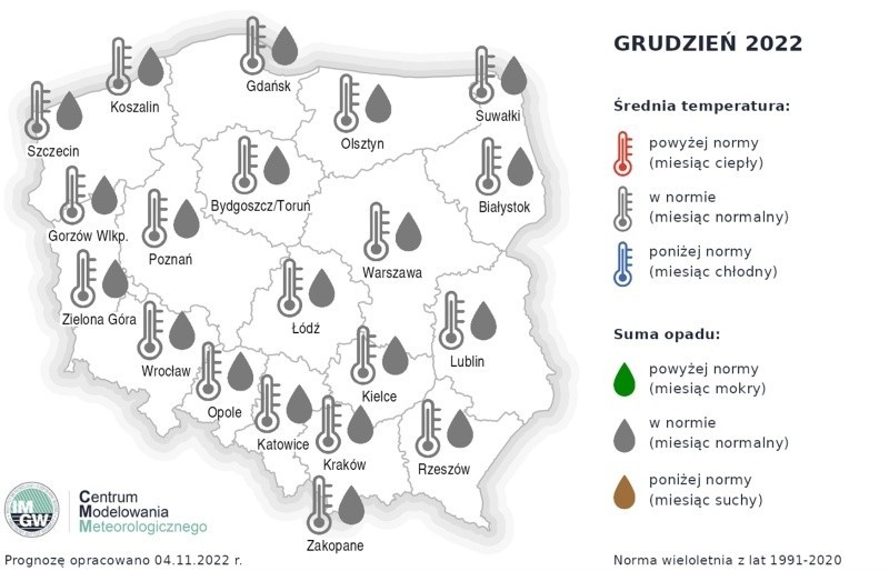 Grudzień 2022 - prognoza IMGW