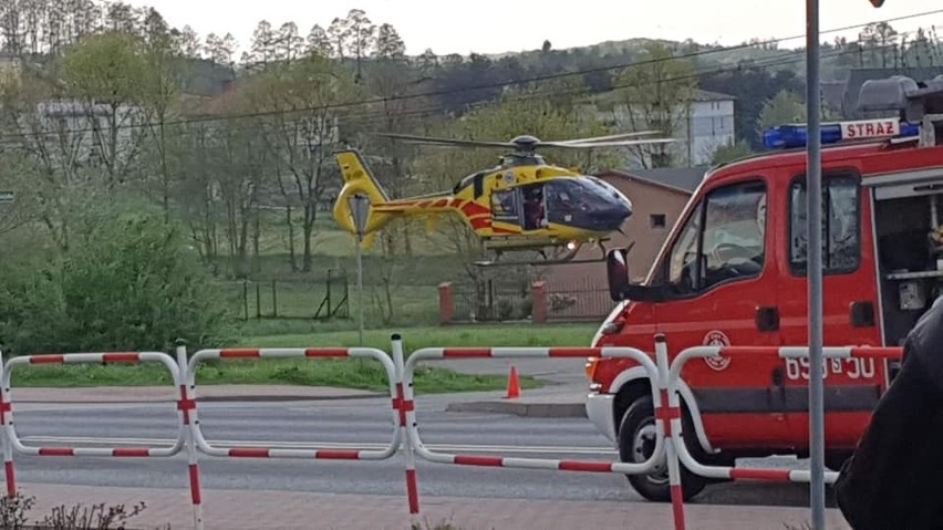 Na miejsce wypadku wezwano helikopter Lotniczego Pogotowia...