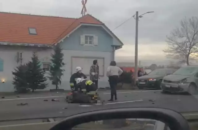 Wypadek motocyklisty w Koziegłowach