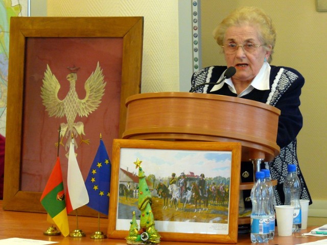 Radna Maria Rehorowska przemawiała przy dwóch obrazach, jakie ze sobą przyniosła.