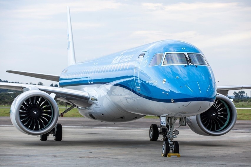 Debiut holenderskiej linii lotniczej KLM w Pyrzowicach....
