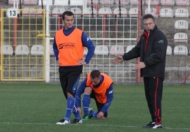 Tarasiewicz podczas treningu ŁKS-u