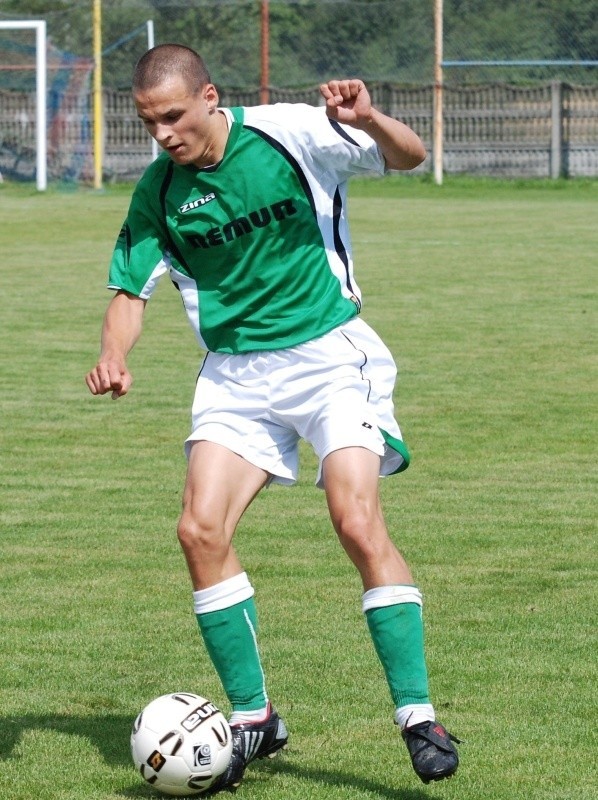 Piotr Kajda strzelił dla Wiernej dwa gole.
