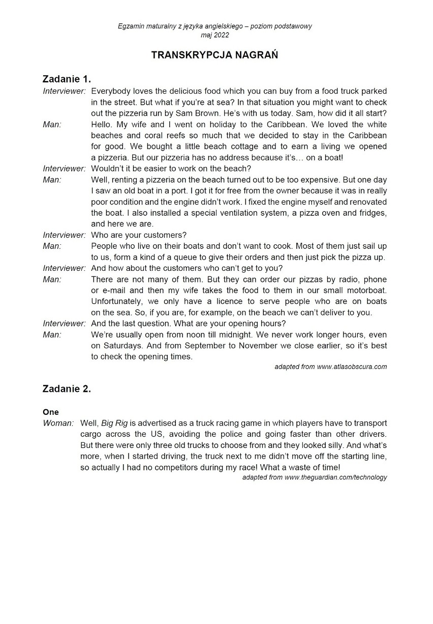 Matura 2022: Język angielski PODSTAWA Arkusze CKE i proponowane odpowiedzi. Jak wyglądał test maturalny z angielskiego 6.05.2022?
