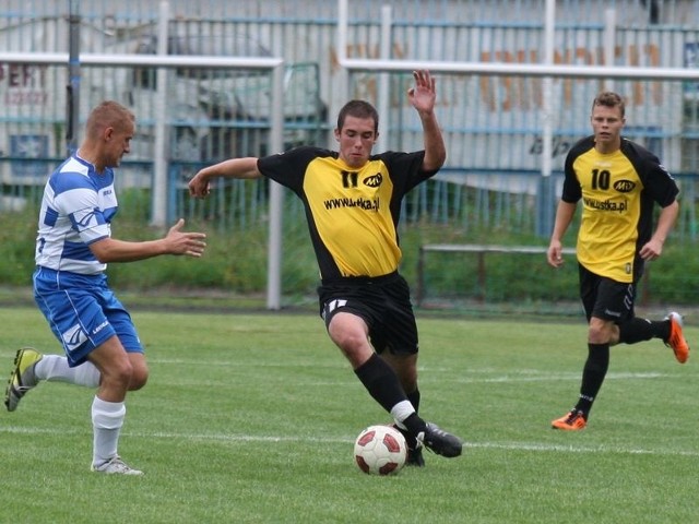 Jantar wygrał dwa mecze sparingowe. Jedną z bramek zdobył Bartłomiej Nałęcz (na zdjęciu).