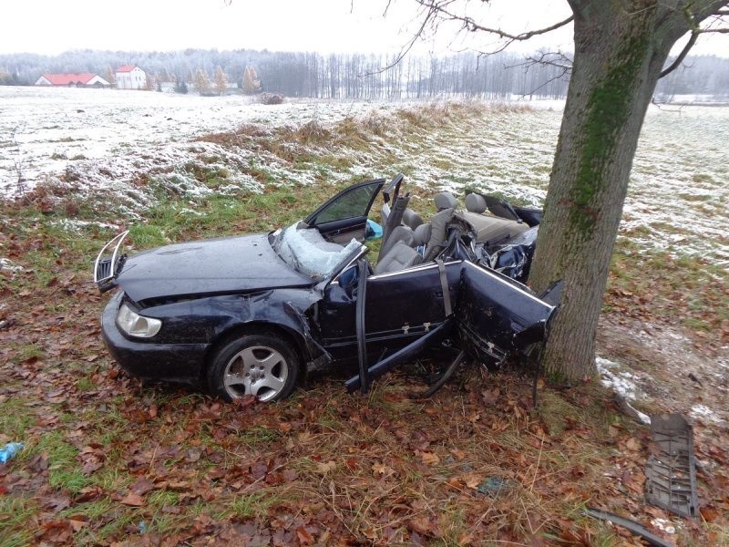 Marynowo. Tragiczny wypadek. Audi uderzyło w drzewo. Zginął kierowca