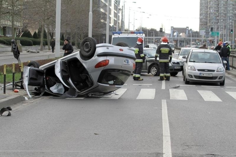 Wypadek na pl. Grunwaldzkim, Wrocław, 25.12.2014