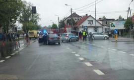 Wypadek wozu straży pożarnej w Sokółce