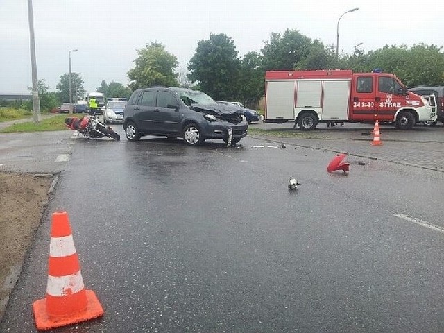 W wypadku ucierpiał motocyklista, który został przewieziony do szpitala