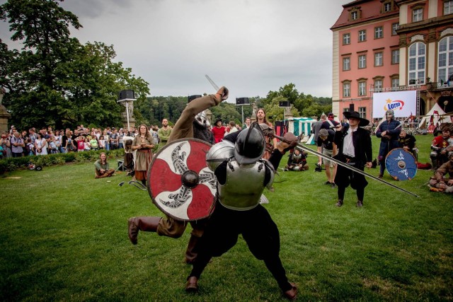 Wojownicy z różnych epok, między nimi wikingowie, samuraje, dawni Słowianie, antyczni Grecy, muszkieterowie, polska szlachta, średniowieczni rycerze i żołnierze z czasów II wojny światowej walczą ze sobą.