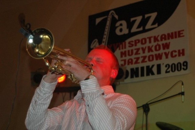 XVIII Spotkania Muzyków Jazzowych w Dalachowie.Cyprian Baszynski - fantastyczny trebacz z zespolu Often Hide z Czestochowy.