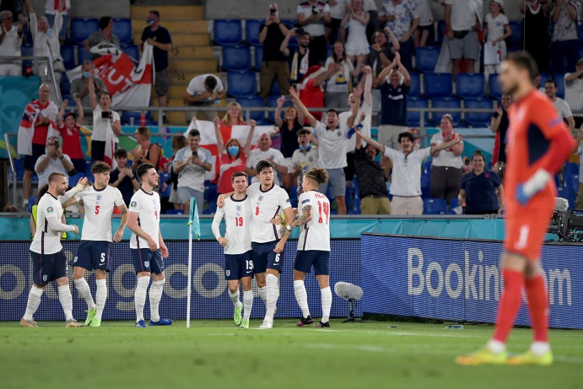 Anglia na stadionie w Rzymie w ćwierćfinale Euro 2020...