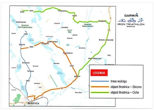 Mapa objazdów - 25 sierpnia