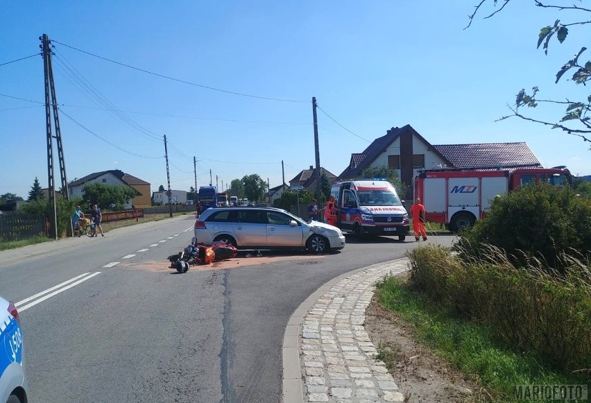 Malnia koło Krapkowic: Zderzenie motocykla z samochodem