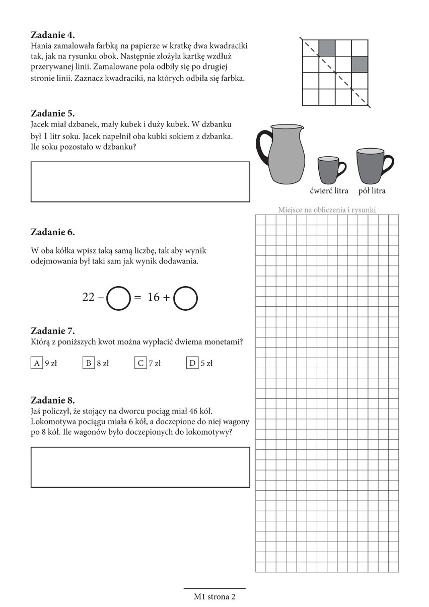 Test trzecioklasisty - arkusze 