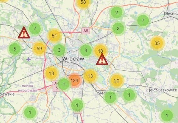 Na interaktywnej mapie kleszczy we Wrocławiu i okolicach...