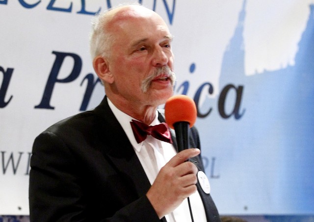 Janusz Korwin-Mikke spotkał się w sobotę z mieszkańcami Szczecina.