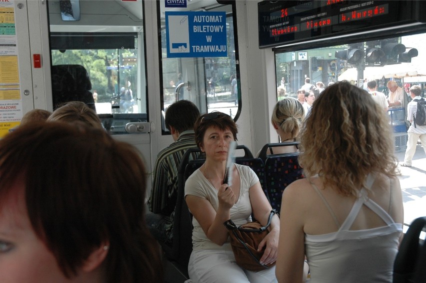 23.06.2008 krakow klimatyzacja w tramwaju bombardier upal...