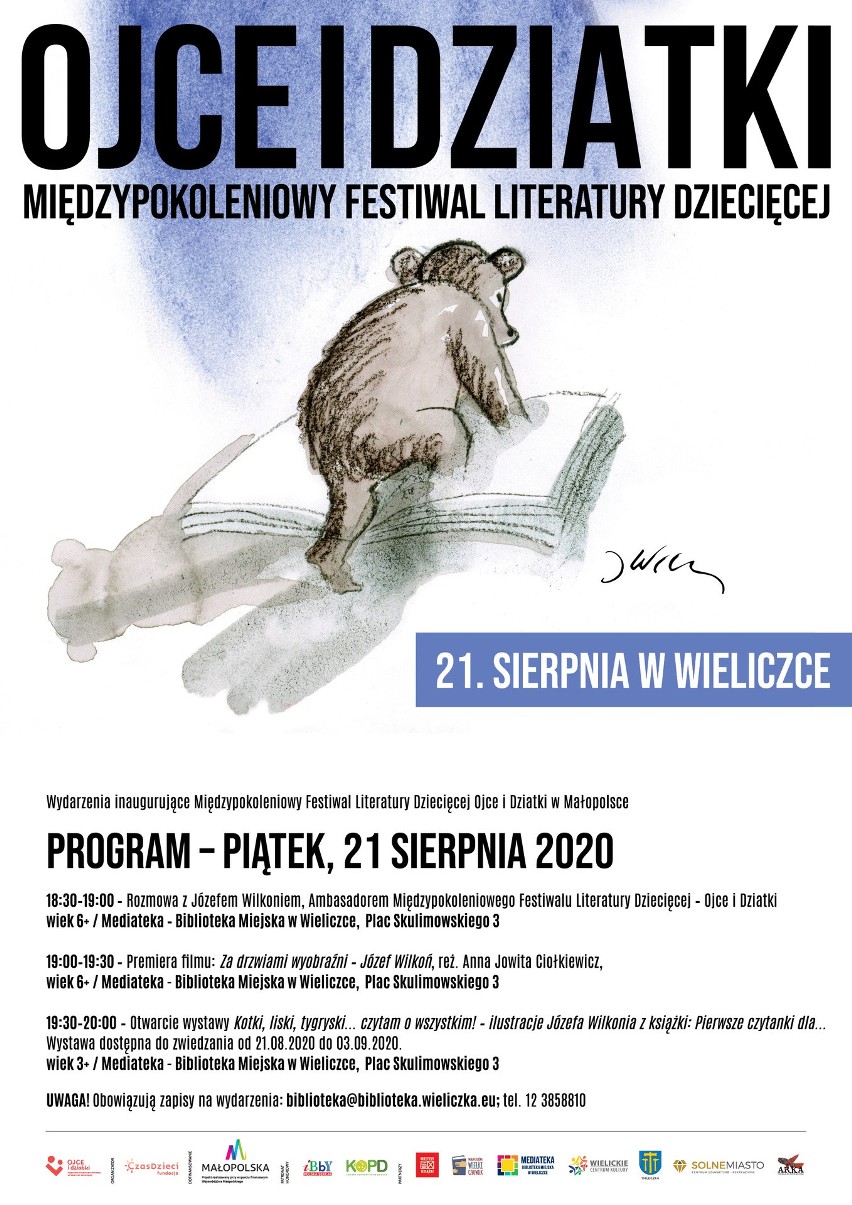 Wieliczka. Festiwal Literatury Dziecięcej. Przyjedzie Józef Wilkoń. Będzie wystawa jego prac