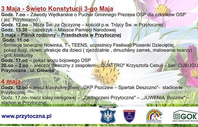 Mieszkańcy Przytocznej będą świętować 223. rocznicę uchwalenia konstytucji podczas plenerowego pikniku przy przedszkolu.