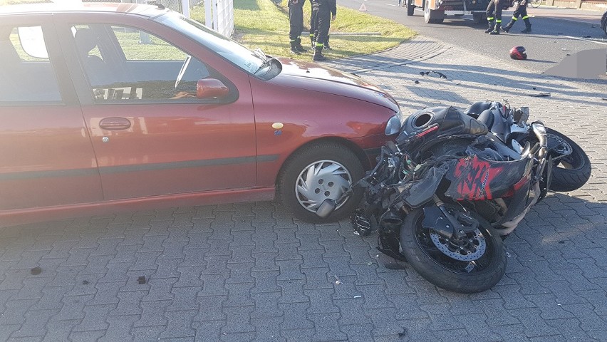 Śmiertelny wypadek motocyklisty w Rzgowie [ZDJĘCIA, FILM]