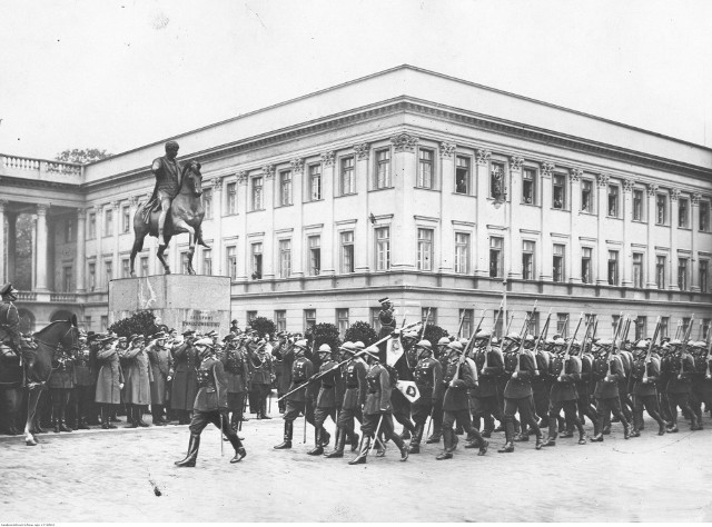 Obchody w Warszawie 150 rocznicy śmierci przywódcy konfederacji barskiej Kazimierza Pułaskiego. 1929 rok