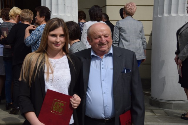 Na zdjęciu najmłodsza sołtys, Marta Gierczyńska oraz najbardziej doświadczony sołtys Józef Staniszewski.