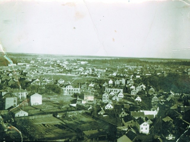 Widok z wieży kościoła św. Rocha, rok 1938