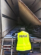 Policjanci przechwycili w Ozorkowie transport papierosów z przemytu. Kilkadziesiąt tysięcy paczek ukryto w samochodzie ciężarowym [ZDJĘCIA]
