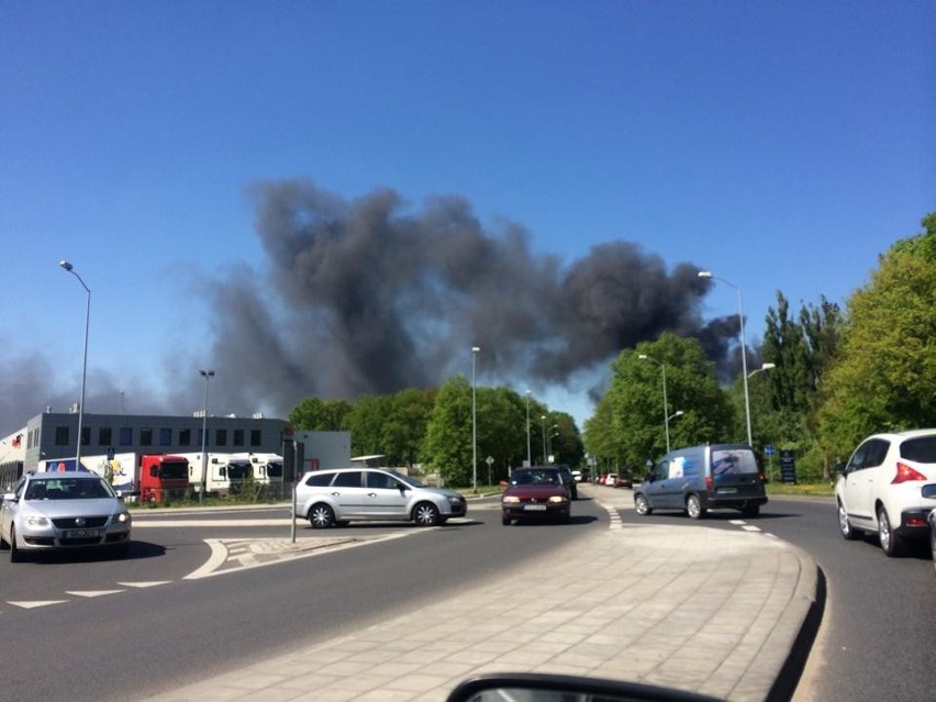 Pożar na ul. Pomorskiej w Szczecinie