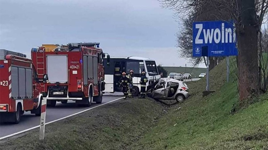 Droga po wypadku została całkowicie zablokowana