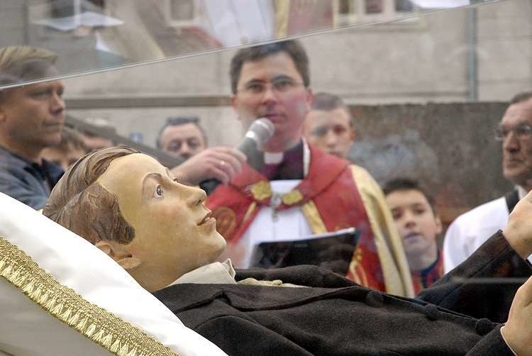 Tlumy wiernych przywitaly relikwie św. Dominika Savio, które...