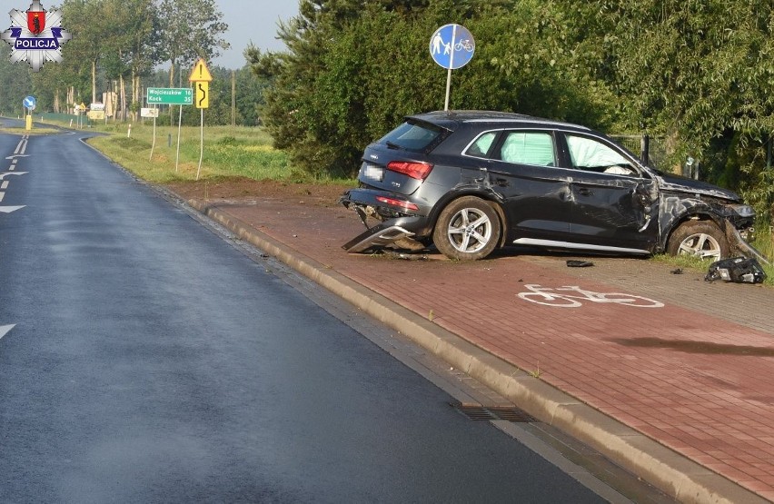 Kierowca w Łukowie chciał uniknąć zderzenia z dzikami i uderzył w przepust drogowy