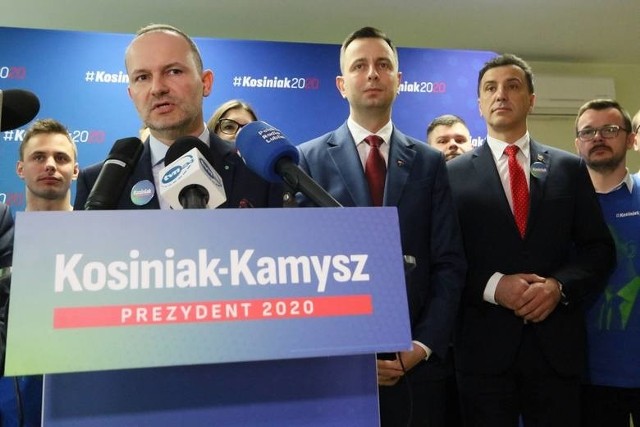 Politycy PSL podczas marcowej konferencji prasowej w Lublinie